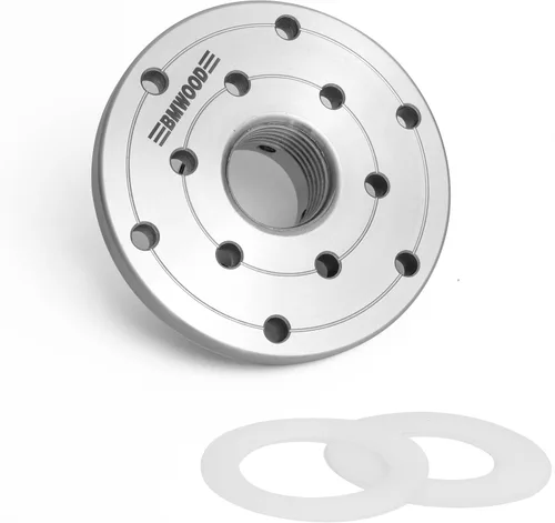 Vista 10 de Placa frontal de torno de madera de acero de 2 pulgadas con mandril roscado y dos arandelas de nailon, compatible con torno de carpintería