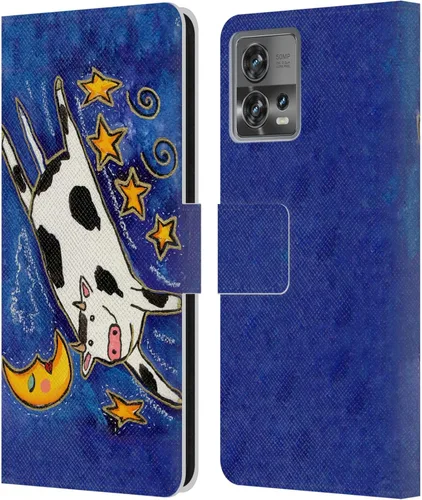 Vista 19 de Head Case Designs Officially Licensed Wyanne Blue Watercolour Bear Animals 2 Leather Book Wallet Case Cover Compatible with Motorola Moto Edge 30