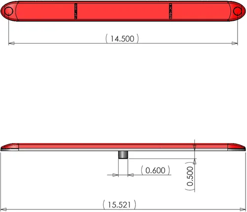 Vista 7 de Luz de remolque multifunción roja de 15 pulgadas para remolque, barra LED, impermeable, fabricada en Estados Unidos