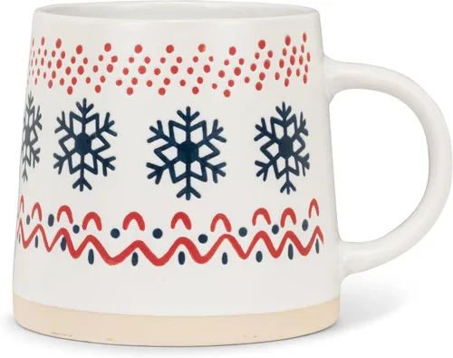 Vista 5 de Abbott Collection Taza de Base Ancha con Abejas - Gres, Amarillo/Marfil, 3.5 Pulgadas de Alto (14 Onzas)