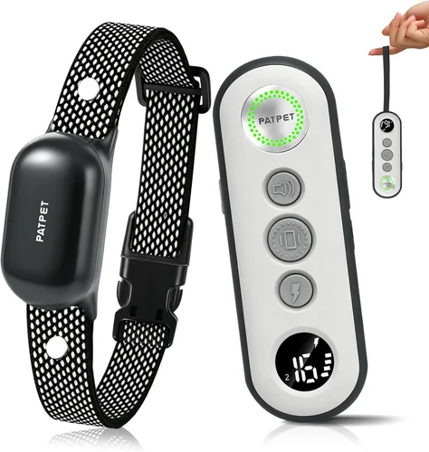 Vista 9 de PATPET Collar de choque para perros – Collar de entrenamiento de perros de 4000 pies con control remoto, IPX7 impermeable 4 modos
