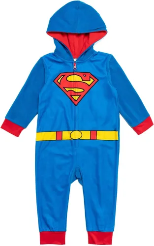 Vista 3 de DC Comics Justice League Superman Batman Flash Zip Up Pijama Cosplay Enterizo Niño a Niño Grande