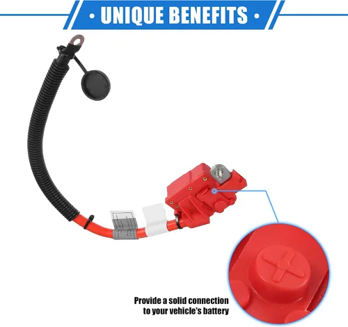 Vista 3 de No.61129217004 Cable de terminal positivo de la batería para BMW X5 E70 2007-2013, fusible rojo plástico durable soplar cable de plomo más poste