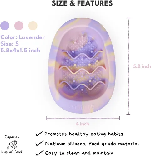 Vista 3 de CHEWFFON Tapetes Interactivos para Lamer para Perros y Gatos, Comedero Lento de Silicona sin BPA con Ventosas, Tazón de Comida Antideslizante
