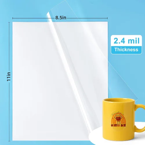 Vista 2 de QYH Papel adhesivo de vinilo transparente imprimible premium, 50 hojas 100 % transparente