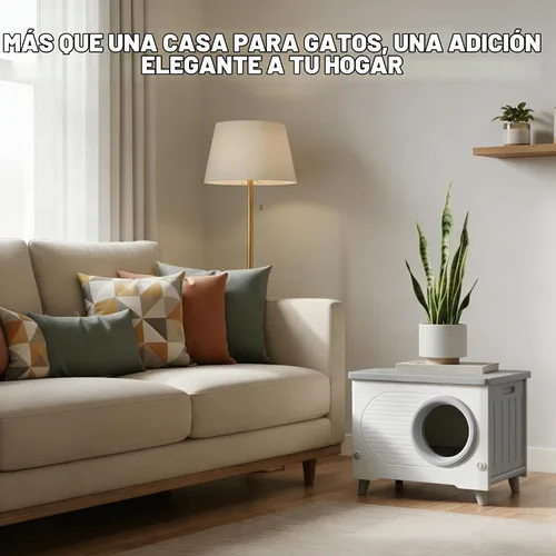 Vista 9 de Casa para gatos al aire libre, resistente a la intemperie, refugio para gatos con puerta de escape y solapa de puerta de PET, apilable elevado