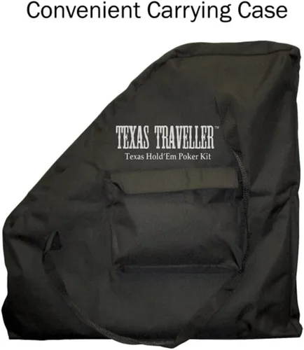 Vista 10 de Decoración de mesa de póquer – Juego plegable Texas Hold 'Em con estuche de transporte, 300 fichas de póquer, 2 mazos de cartas y botones