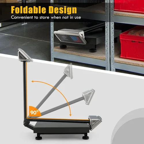 Vista 3 de Giantex Báscula digital para computación de peso de 660 libras, báscula de plataforma de suelo para pesaje de paquetes de equipaje, envío, correo