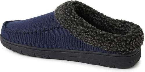 Vista 5 de Dearfoams - Pantuflazueco de gamuza de microfibra para hombre, con puntada de látigo