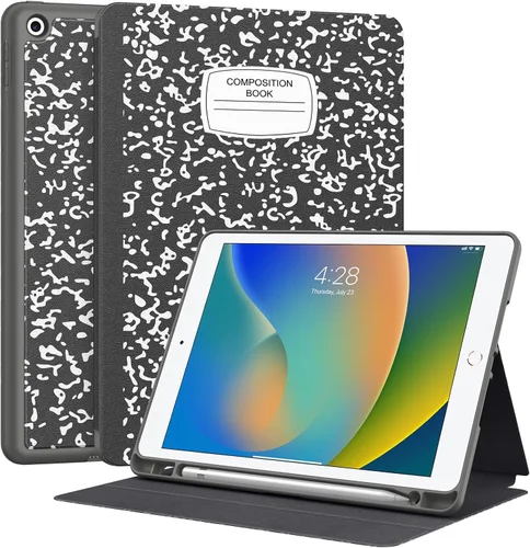Vista 8 de Supveco Funda para iPad de 9ª/8ª/7ª Generación 10.2 pulgadas (Modelo 2021/2020/2019) con Soporte para Lápiz, Funda Folio Premium con Soporte