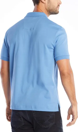 Vista 3 de Nautica Polo de algodón suave liso de manga corta para hombre
