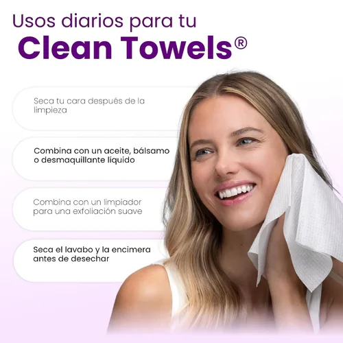 Vista 9 de Clean Skin Club Healthy Aging Clean Towels® XL, suaviza las líneas finas, arrugas y textura en 6 semanas, tratadas para mayor suavidad, toallas