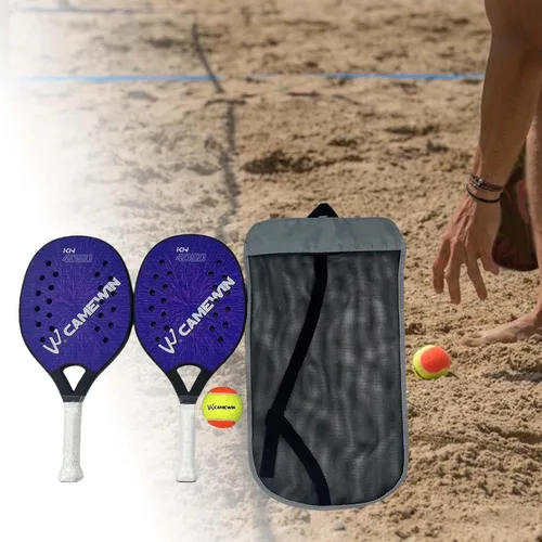 Vista 2 de kowaku 2 raquetas de tenis de playa, raqueta de tenis de playa, palas de tenis de playa ligeras y portátiles con bolsa para patio