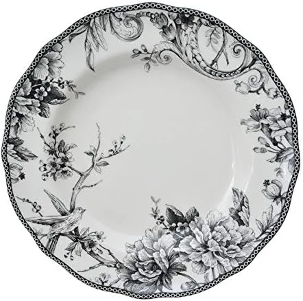 Vista 4 de Misc Juego de vajilla negra de 16 piezas de porcelana floral
