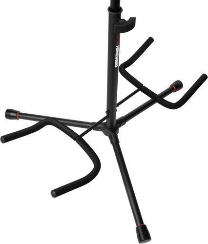 Vista 7 de Gator Frameworks Soporte de guitarra doble ajustable; Sostiene dos guitarras eléctricas o acústicas (GFW-GTR-2000), negro