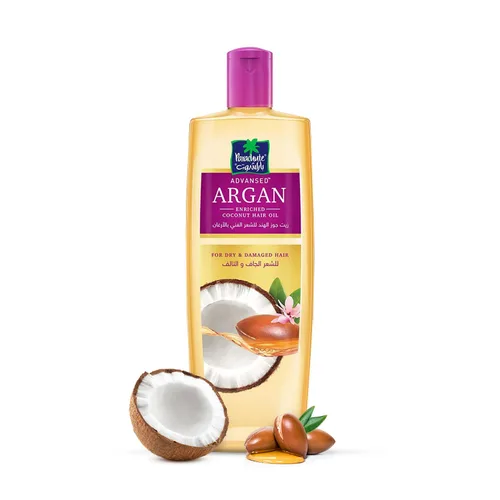 Vista 10 de Aceite para el cabello de almendra y coco Parachute Advansed Para cabello suave y sedoso Aumenta el brillo y la suavidad Sin parabenos ni