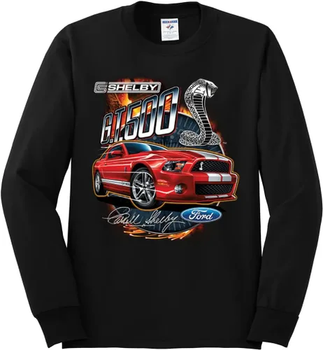 Vista 3 de Shelby GT500 Cobra Official Ford Motors Design Cars and Trucks Mens Long Sleeve Shirt