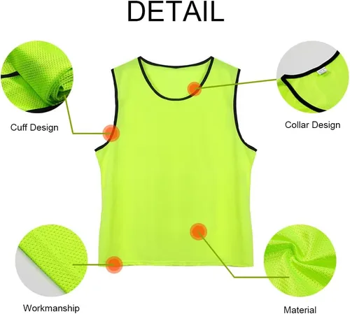 Vista 4 de TopTie Paquete de 12 camisetas de malla numeradasen blanco para practicar en