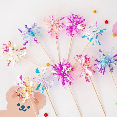 Vista 2 de 30 adornos para cupcakes, kits de decoración de pasteles, adornos de oropel brillante para tartas, palillos de dientes para baby shower, fiesta