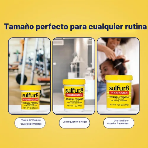 Vista 5 de Acondicionador Sulfur8 medicado regular, fórmula anticaspa para cabello y cuero cabelludo, 2 oz, paquete de de 1
