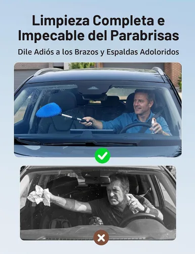 Vista 5 de AstroAI - Limpiador de parabrisas, limpiador de microfibra para ventanas de automóviles con 4 almohadillas de microfibra reutilizables, lavables