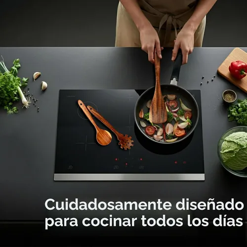 Vista 3 de Juego de utensilios de madera de teca premium, 7 cucharas y espátulas de cocina hechas a mano, antiadherentes, duraderos, resistentes al calor
