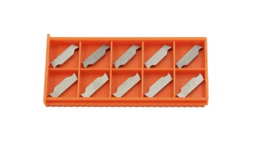 Vista 15 de Insertos de carburo Accusize, MGGN200-LH, corte de aluminio, 2403-4023x10 Inserto de corte de doble extremo, 10 unids/caja, para MGEHR04-2