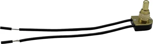 Vista 2 de Creative Hobbies® Paquete de 5 interruptores de encendido/apagado de botón de metal, circuito único, 3A-120V, buje de metal con cables de 6 pulgadas
