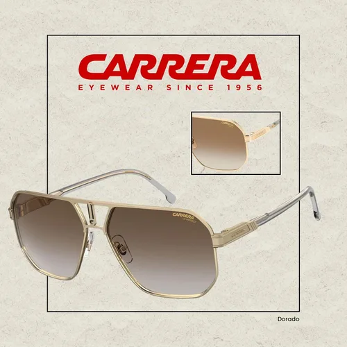 Vista 3 de Carrera CA1062/S Gafas de sol cuadradas para hombre Oro/86 negro marrón verde