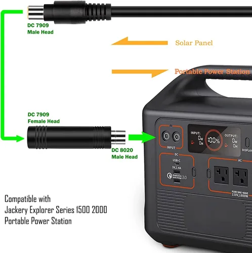 Vista 4 de FANLIDE Conectores adaptadores DC 7909 a DC 8020 compatibles con Jackery Explorer Series 1500 2000, conector de 0.315 in para panel solar, estación