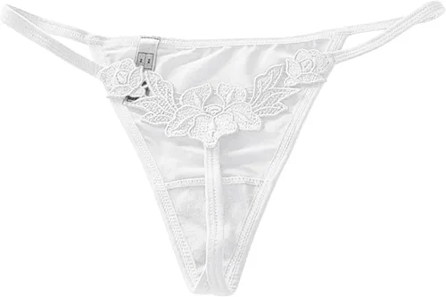 Vista 5 de Tangas sexys para mujer, con encaje floral, bordadas, atrevidas, con espalda en T, ropa interior de cintura baja, traviesa para sexo