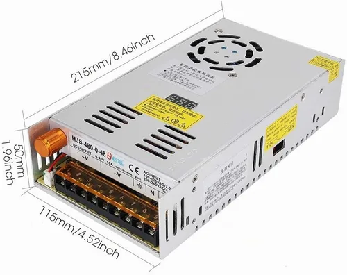 Vista 2 de Convertidor de voltaje de corriente CC ajustable AC 110V-220V a DC 0-48V 10A