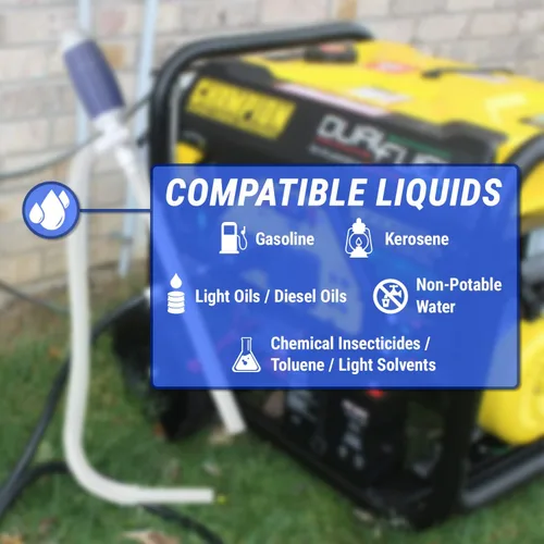 Vista 6 de TERA PUMP TRDP15 Bomba de transferencia de combustible manual de sifón de servicio pesado, flujo rápido 3.2 GPM, tubo de succión flexible, bomba