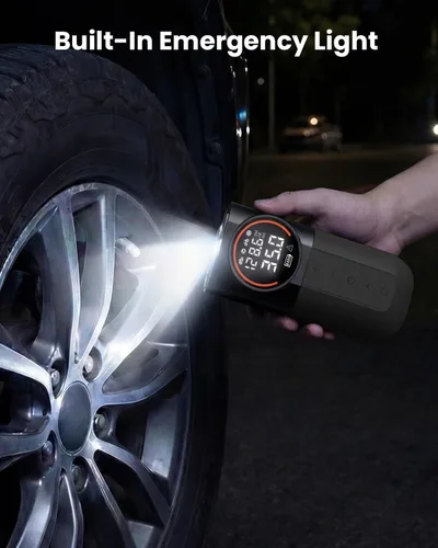 Vista 7 de ETENWOLF Inflador de neumáticos S1, compresor de aire portátil, bomba de aire de 160 PSI para neumáticos de automóvil, bicicleta, motocicleta