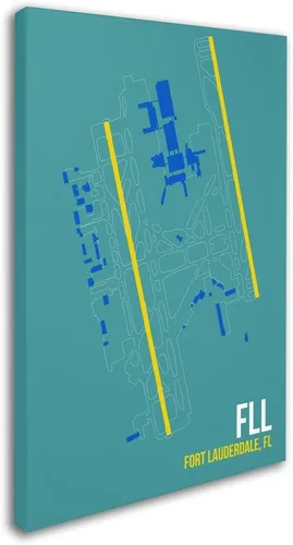 Vista 2 de FLL - Lienzo decorativo para pared con diseño de aeropuerto por 08 a la izquierda, 12 x 19 pulgadas