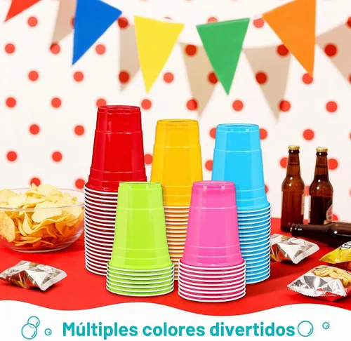 Vista 7 de LANLISA 50 vasos de plástico negros, vasos desechables de 16 onzas, tazas para beber para suministros de fiesta