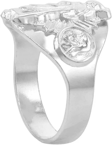 Vista 3 de Anillo de plata de ley con correa de cigarro de San Judas para mujer de 34 pulgadas de ancho tallas 5 a 10
