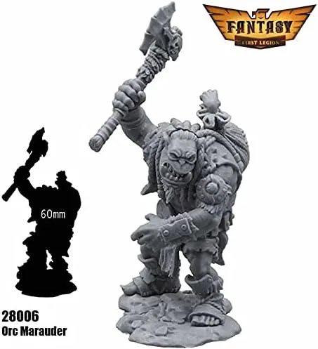 Vista 4 de Orc Marauder - Kit de figura de 1.102 in, escala heroica en miniatura, sin pintar, primera legión