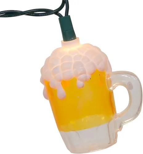 Vista 5 de Kurt S. Adler Kurt Adler UL0565 - Taza de cerveza, 10 luces, color amarillo y blanco