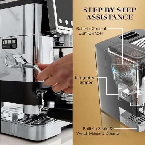 Vista 5 de Ninja Luxe Café Pro - Máquina de café espresso 4 en 1, café por goteo y Acero inoxidable