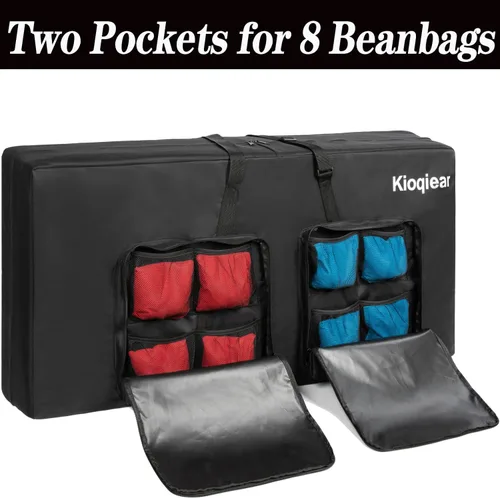 Vista 2 de Funda de transporte para cornhole: se adapta a tablas de tamaño reglamentario de 4 x 2 pies, bolsa resistente para tableros de Cornhole con espuma