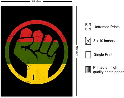 Vista 2 de Black Art - Arte de pared afroamericano - Letrero - Bandera afroamericana - Decoración de habitación de derechos civiles, decoración del hogar