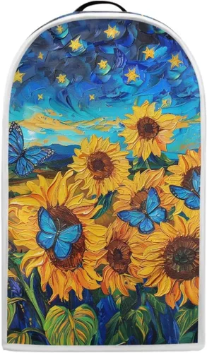 Vista 2 de Cubierta antipolvo para licuadora con estampado de girasol, funda para batidora de pie o cafetera, poliéster antihuellas dactilares, a prueba