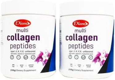 Vista 4 de Exione Polvo de péptidos de colágeno múltiple para mujeres y hombres, suplemento de colágeno hidrolizado para cabello, piel y uñas, polvo