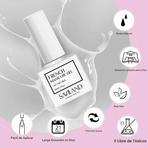 Vista 7 de SAVILAND Esmalte de uñas de gel francés blanco para principiantes 1-A-blanco
