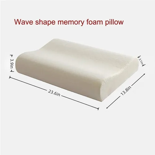 Vista 4 de Fundas de almohada de algodón con estampado a cuadros para contorno de cuello de espuma viscoelástica con cremallera (estilo A) Almohada de espuma