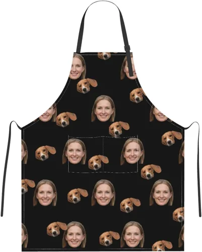 Vista 11 de Delantal personalizado para hombres y mujeres, delantal ajustable unisex con bolsillos, delantales personalizados para cocinero y chef
