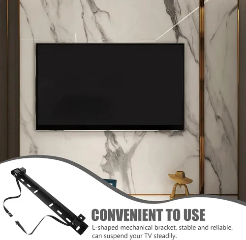Vista 4 de Soporte de pared para TV sin tachuelas, soporte mecánico sin taladro, con almohadilla de esponja, soporte estable y resistente, fácil instalación