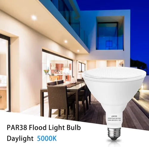 Vista 2 de PAR38 Bombillas LED de inundación para exteriores, paquete de 2 unidades, regulables 20 W (equivalente a 200 W) bombillas de inundación de base E26