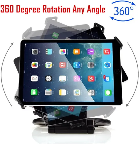 Vista 3 de Kastar Soporte giratorio de 360 grados con base plegable para todas las series iPad: iPad1, iPad2, iPad3, iPad4, iPad mini, iPad Air, tabletas